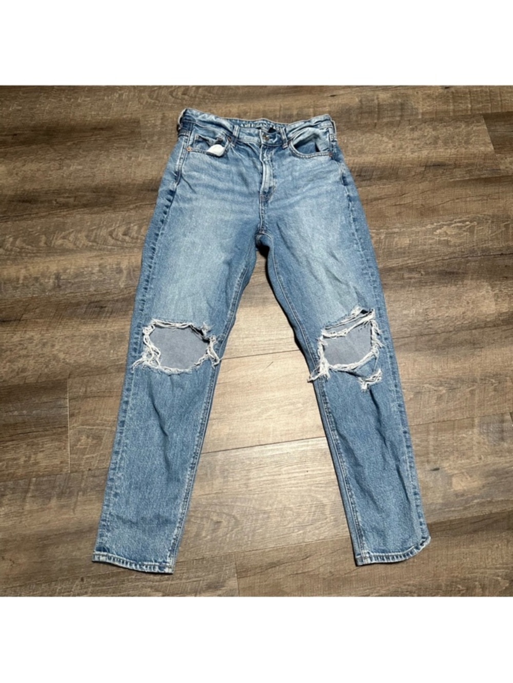 American Eagle Outfitters Light Blue Denim Jeans with Faded Wash